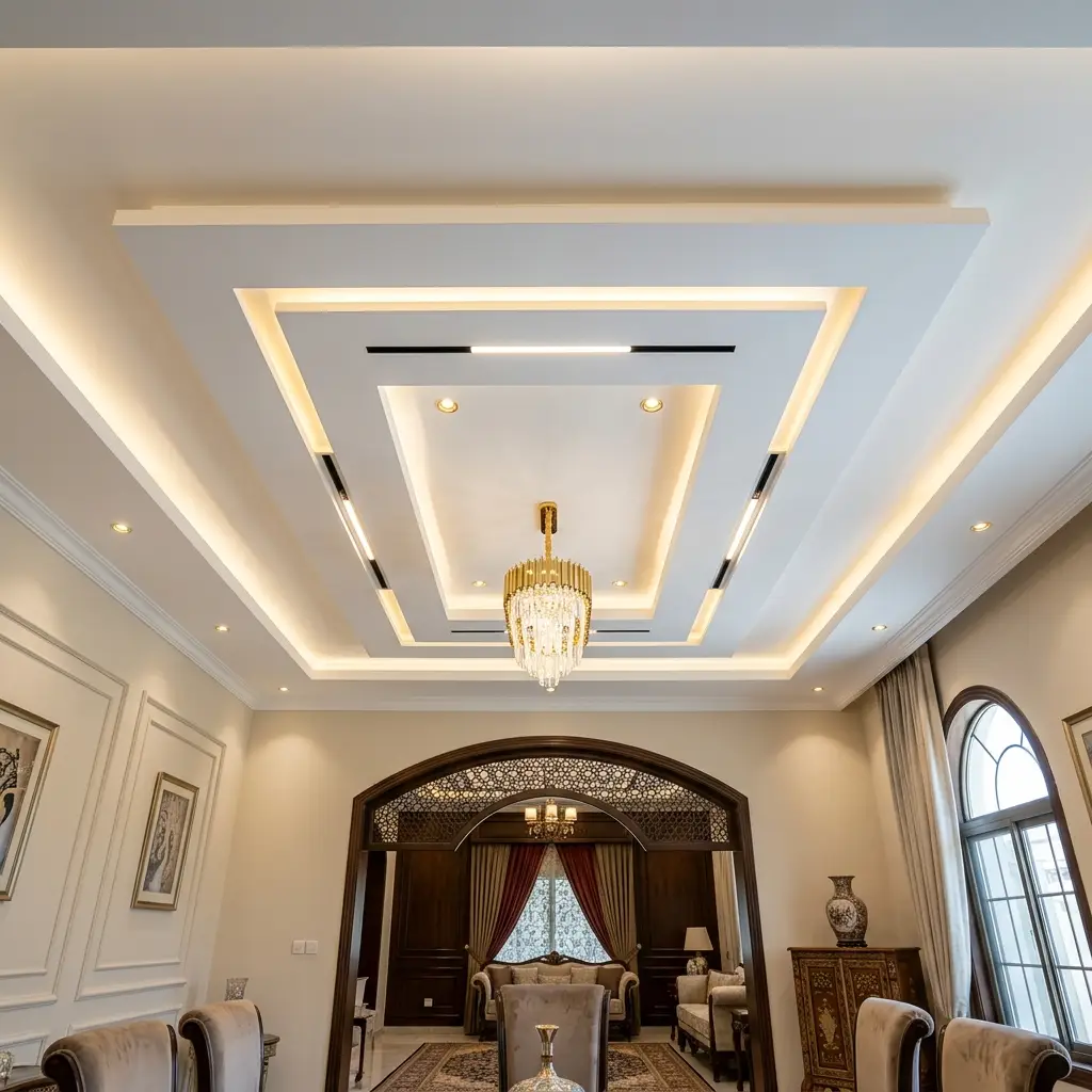 Elegant gypsum ceiling - Albarkat Interiors