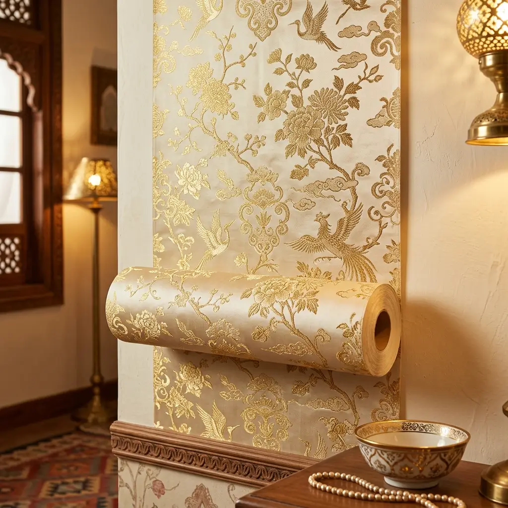Premium imported fabric wallpapers - Albarkat Interiors